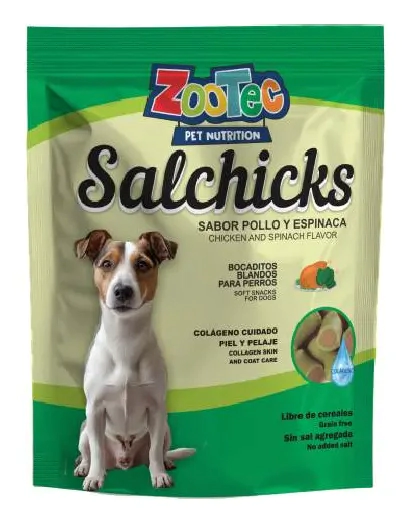 Salchicks (pollo y espinaca) x 100 grs